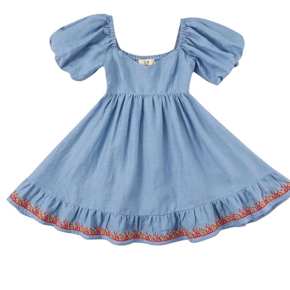 Fashion Brand Company Linen Strega Nona Flaming Linen Dress